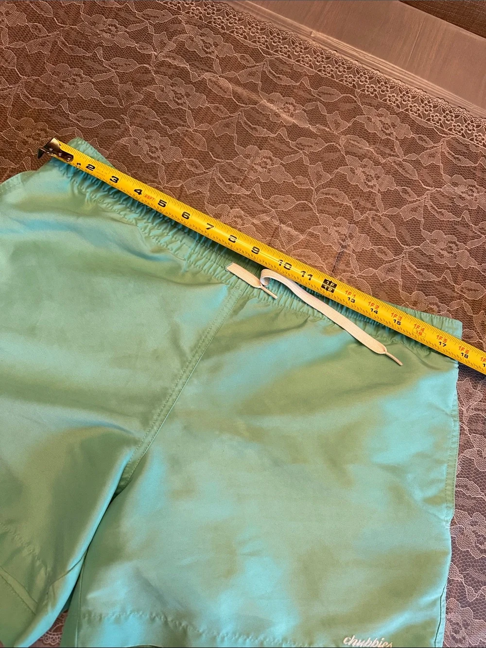 chubbies mens Mint Green swimming trunks